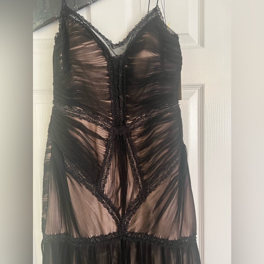NWT MIGNON BLACK NUDE MAXI DRESS, 8
